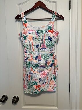 Old Navy Watermelon Palm Print Side-Tie Swim Dress